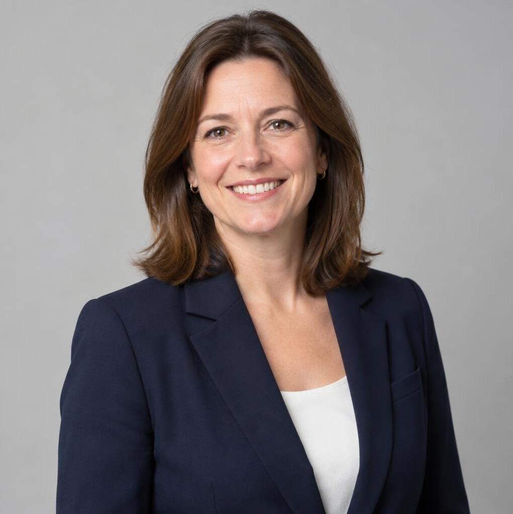 Portrait of a smiling woman in a blazer
